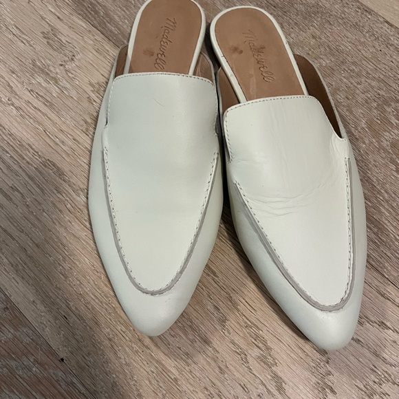 Madewell The Frances Skimmer Mule in Leather Vintage Canvas Cream Size 9 - Picture 6 of 8